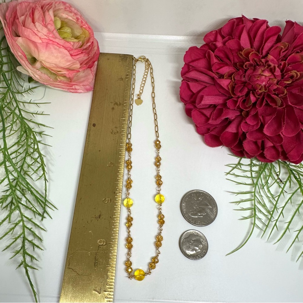 NEW⚜️Citrine & Crystal Gemstone Choker Necklace - Picture 4 of 4